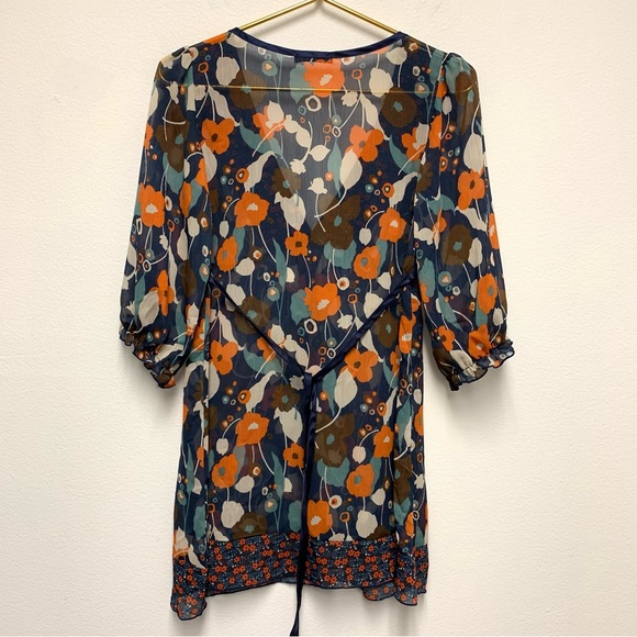 Vintage Forever 21 Y2K Babydoll Sheer Crinkle Tunic Mini‎ Dress Size Small Boho - Picture 7 of 13